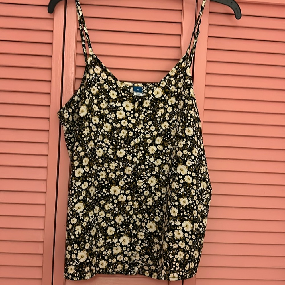 OLD NAVY Black Floral Top Medium